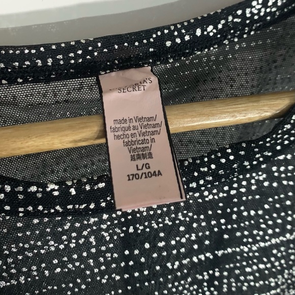 Victoria's Secret Sheer Silver Foil Detailed Top - Picture 4 of 5